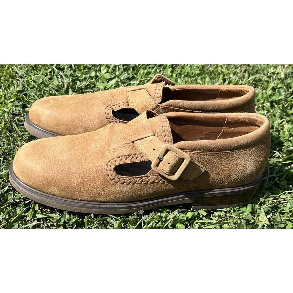 Rockport Shoes Womens Size 8 Brown Leather Mary Jane Buckle Casual W8747